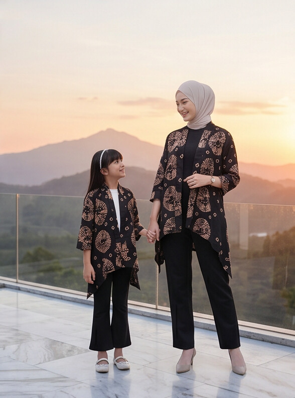 Cardigan Batik Ibu dan Anak